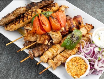 Mixed grill souvlaki platter